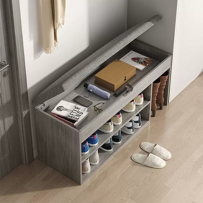 E家工廠 換鞋凳 293-HY 60 x 28 x 43cm 5kg, 莫蘭迪灰色