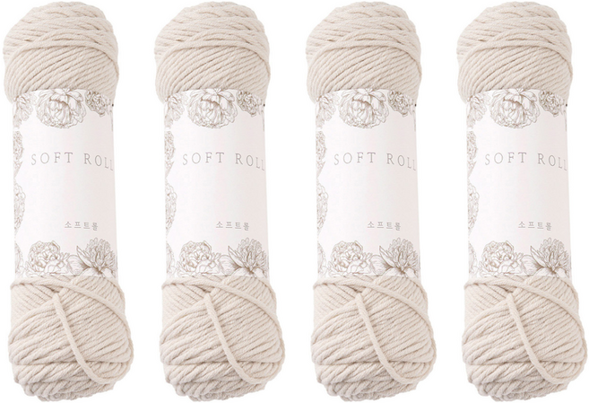 소프트롤 뜨개실 100g, 06 오트밀베이지, 4개