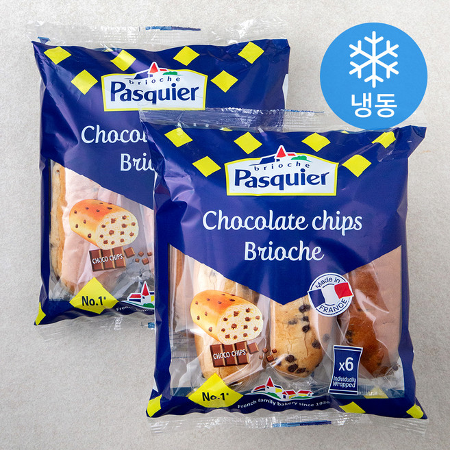 파스키에 피치 초코렛칩 브리오슈 6개입 (냉동), 225g, 1개입, 2팩