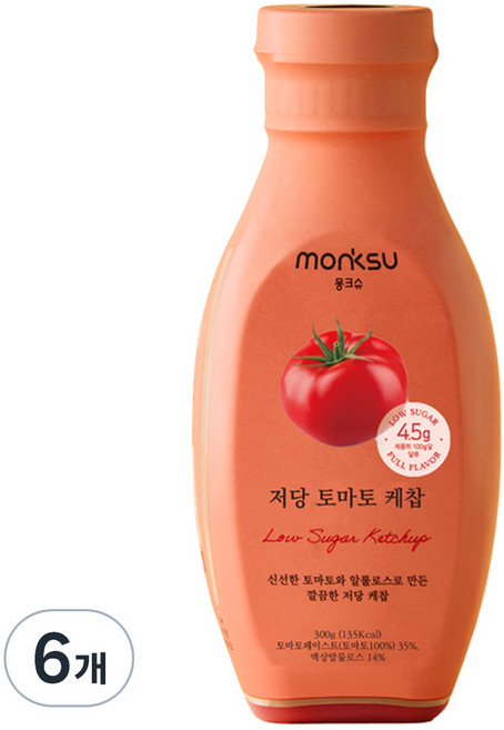 몽크슈 저당 토마토 케찹, 300g, 6개