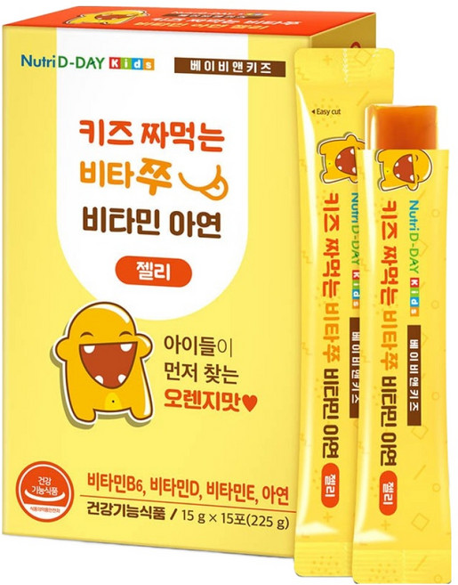 뉴트리디데이 키즈 짜먹는 비타쭈 비타민 아연 젤리 15p, 225g, 1개