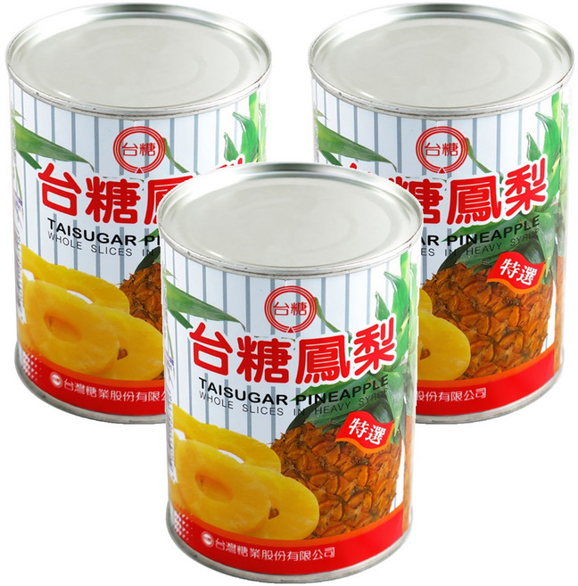 台糖 鳳梨罐頭, 565g, 3罐
