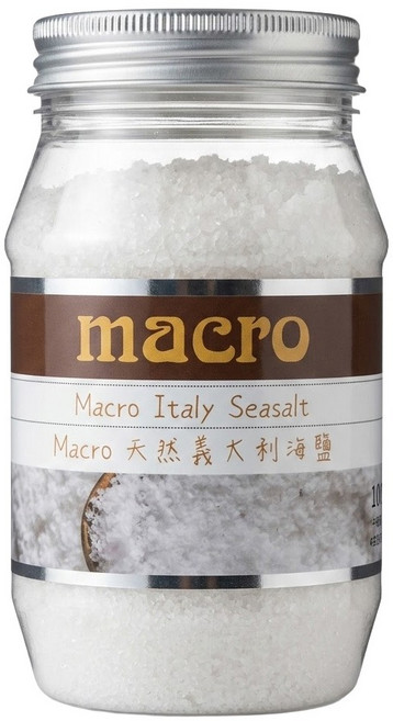 Macro 天然義大利海鹽, 450g, 1罐