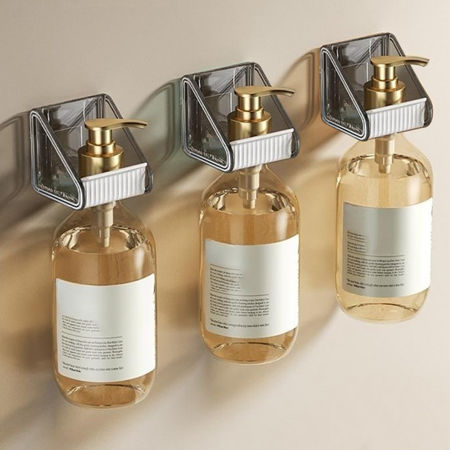 모바이브 욕실용 무타공 샴푸 린스 바디워시 홀더, 그레이, 3개