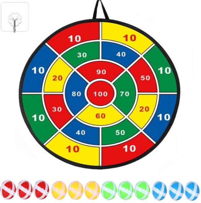 하이제이비 소프트 찍찍이 다트판 + 다트볼 4종 x 3p 세트, 혼합 색상, 1세트