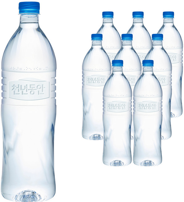 천년동안 해양심층수 무라벨, 1.2L, 9개