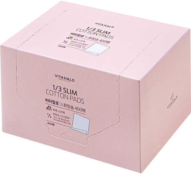 비타할로 1/3 촉촉슬림 화장솜, 400매입, 1개
