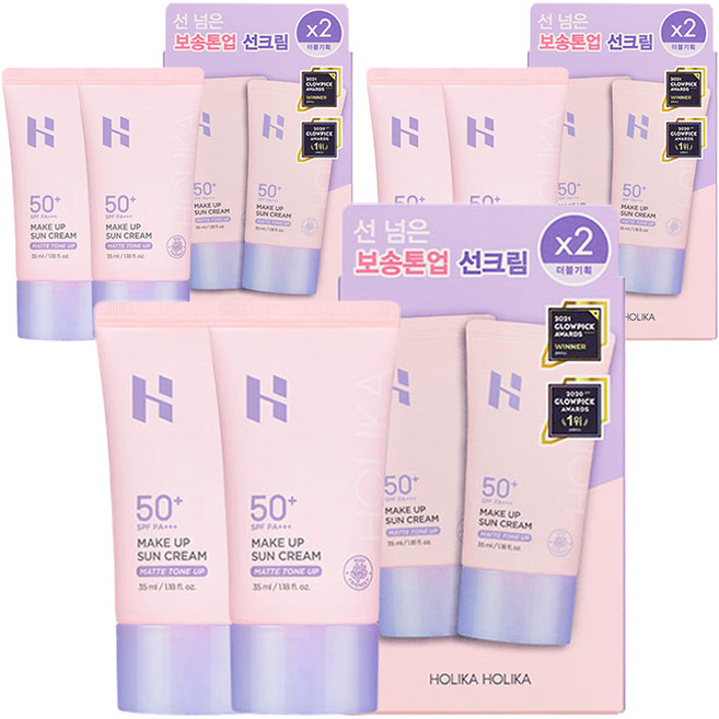 홀리카홀리카 메이크업 선크림 SPF50+ PA+++, 35ml, 6개
