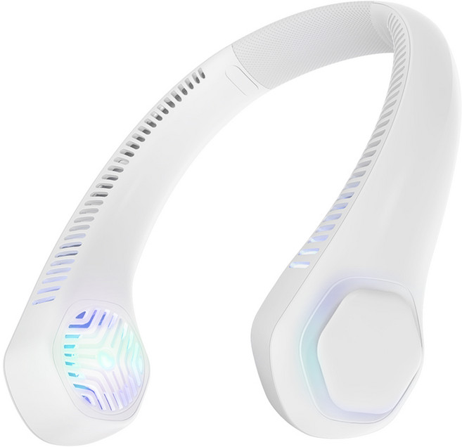 구스페리 아이스팩 휴대용 넥밴드 선풍기 대용량 배터리, Type-C 3.0, 화이트
