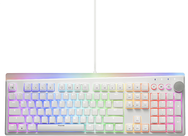 irocks 艾芮克 RGB 背光機械式有線鍵盤 原廠保固, 白色, IRK71M, 青軸