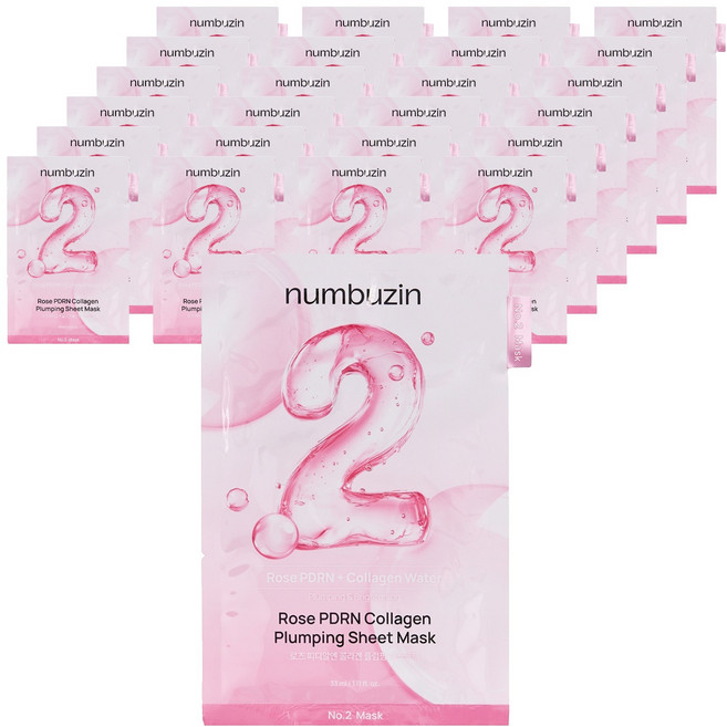 Numbuzin 2號 玫瑰 PDRN 膠原蛋白豐盈面膜 33ml, 1入, 25個