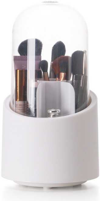 코멧 360도 회전형 메이크업 브러쉬 정리함, 화이트, 1개