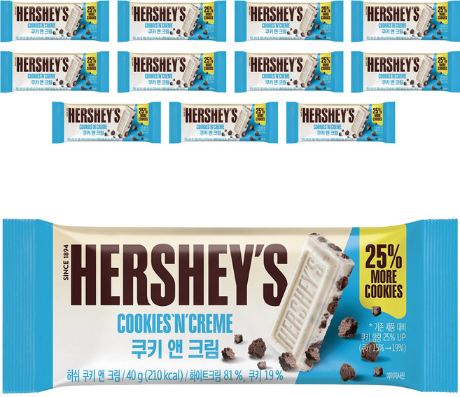 허쉬 쿠키 앤 크림, 40g, 12개
