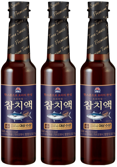 사조 프리미엄 참치액, 550ml, 3개