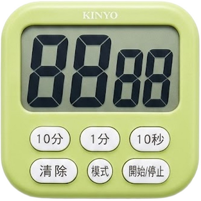 Kinyo 電子式多按鍵正倒數計時器, 綠色, 1個