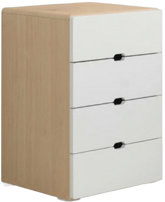 JD FURNITURE 4層抽屜櫃, 楓木色 + 白色, 4層