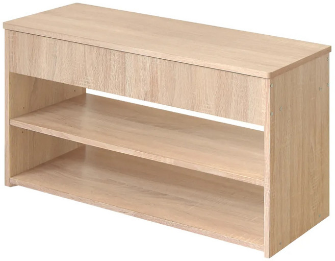 HOPMA 合馬家具 大容量加寬掀蓋式穿鞋椅 C-S830PMS-R, 淺橡漂流木