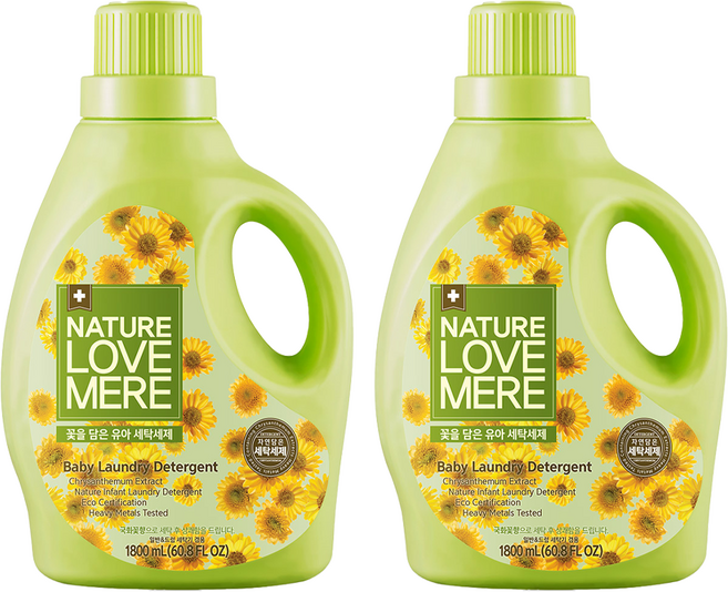 네이쳐러브메레 꽃을 담은 세탁 유아세제 국화꽃향, 1.8L, 2개