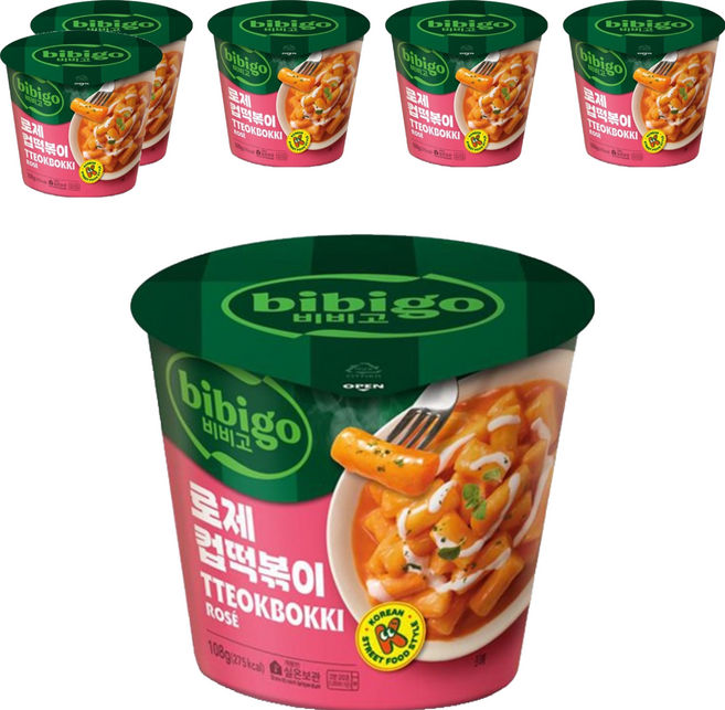 비비고 로제 컵떡볶이, 108g, 6개