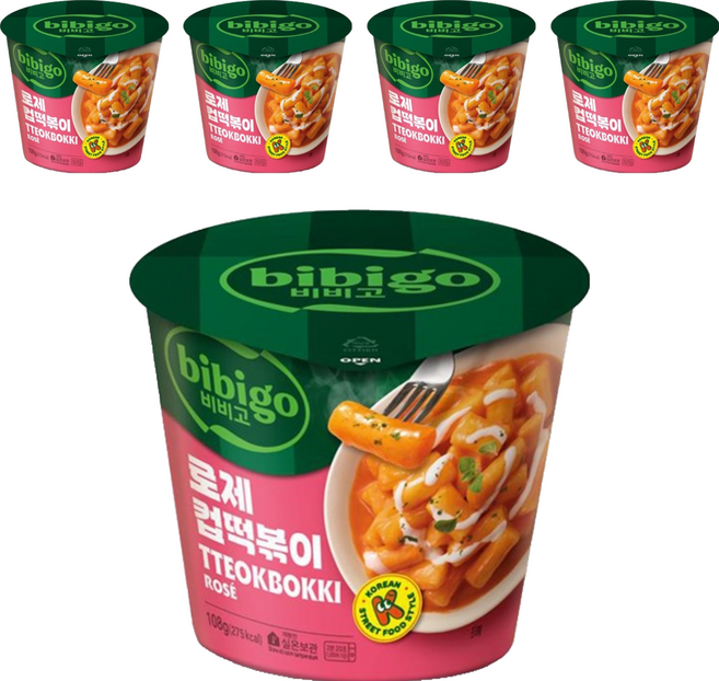 비비고 로제 컵떡볶이, 108g, 5개