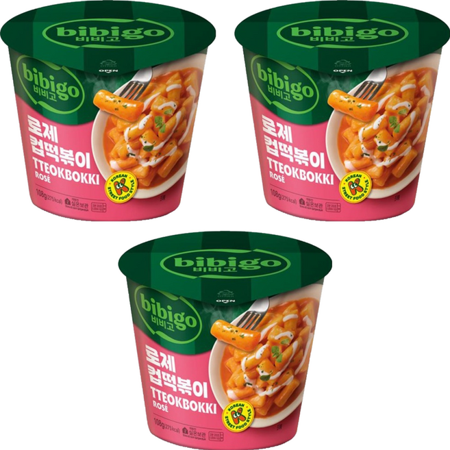 비비고 로제 컵떡볶이, 108g, 3개