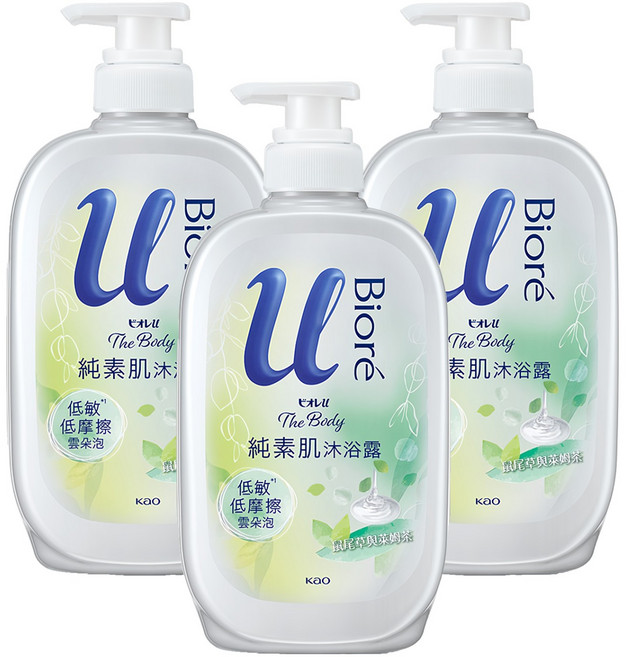 Biore 蜜妮 台灣公司貨 純素肌沐浴露 鼠尾草與萊姆茶, 650g, 3瓶