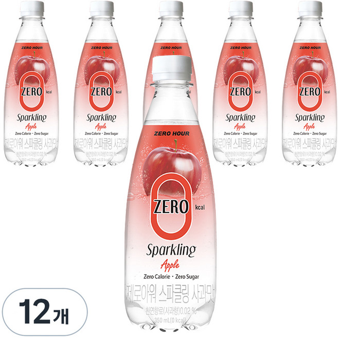제로아워 0kcal 스파클링 사과맛, 350ml, 12개