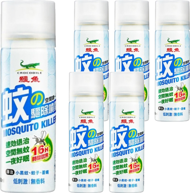 鱷魚 空間噴一下 防蚊戰士 蚊の驅除噴霧 60ml, 6瓶
