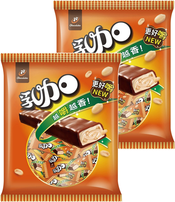 77 乳加 迷你巧克力, 123g, 2袋