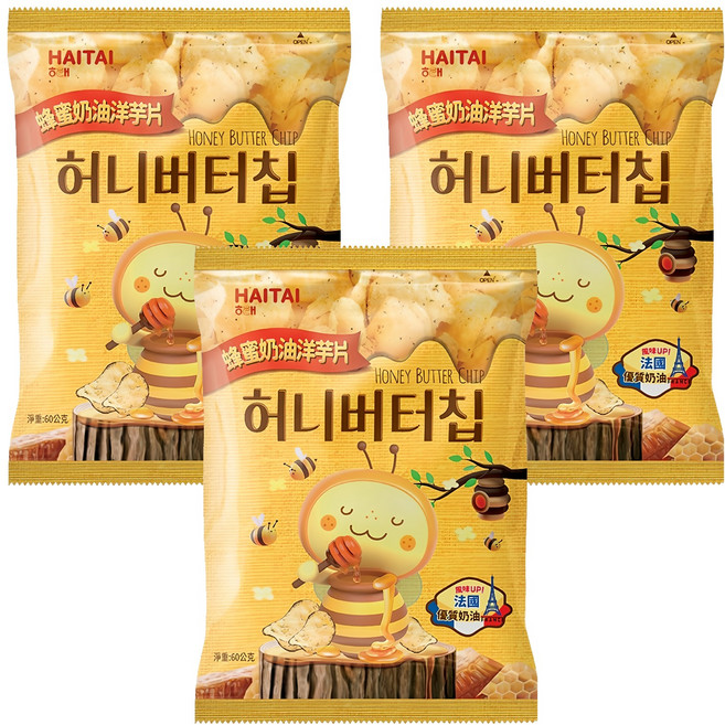 HAITAI 海太 蜂蜜奶油洋芋片, 60g, 3包