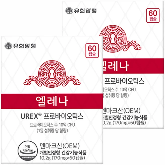 엘레나 유렉스 프로바이오틱스 유산균, 60정, 2개 - 쿠팡