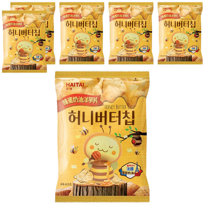 HAITAI 海太 蜂蜜奶油洋芋片, 60g, 6包