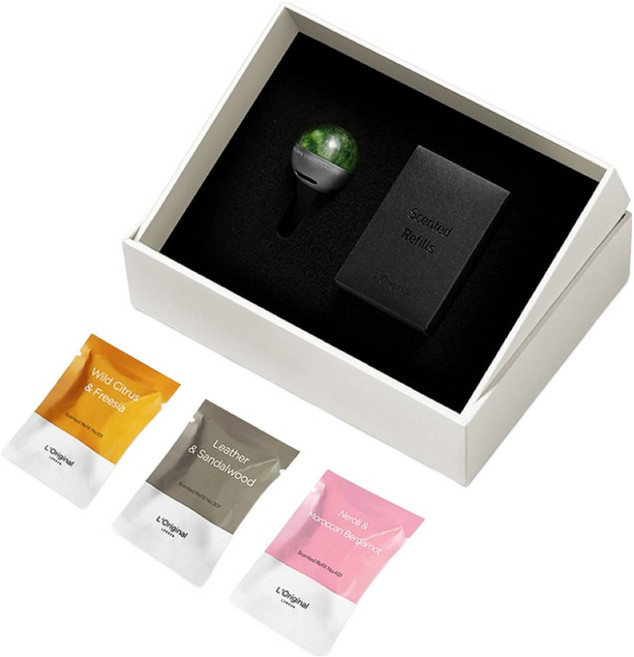 L'Original London 能量晶石車用香氛禮盒 靈香翠玉, 野柑橘與小蒼蘭 + 皮革與檀香木 + 摩洛哥佛手柑與橙花, 1組