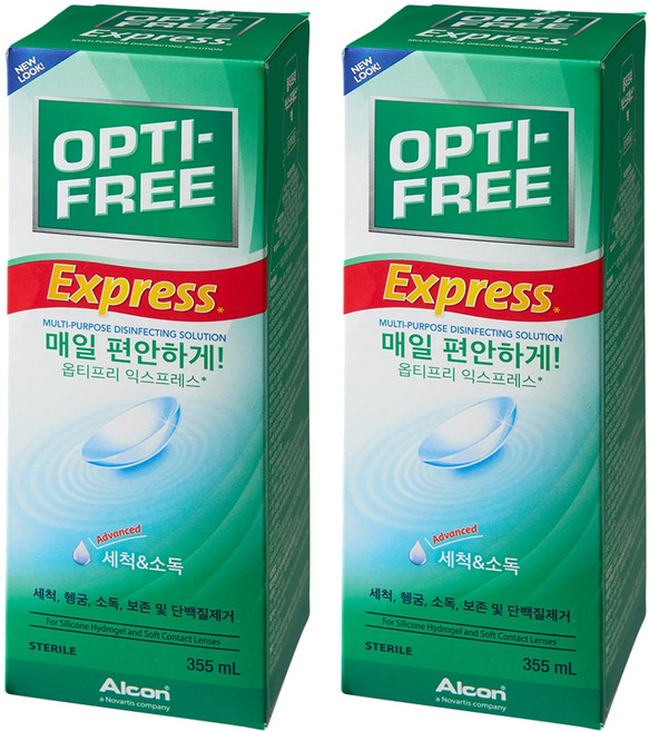 옵티프리 익스프레스 렌즈세정액, 355ml, 2개
