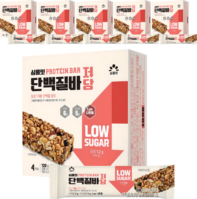 SIMPLEAT 低糖蛋白質棒 4入, 30g, 6個
