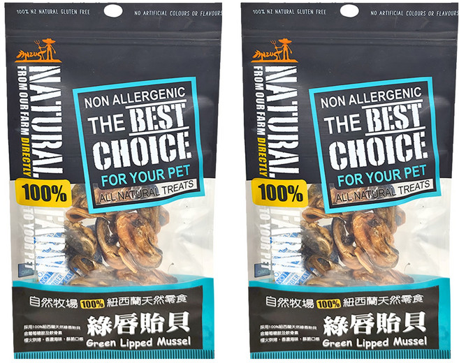 NATURAL FARM 自然牧場 紐西蘭天然零食, 綠唇胎貝, 30g, 2包