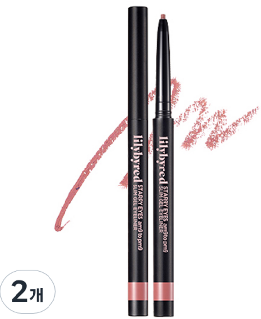 lilybyred Starry Eyes 九九纖細凝膠眼線筆 0.14g, 07 冷玫瑰, 2個