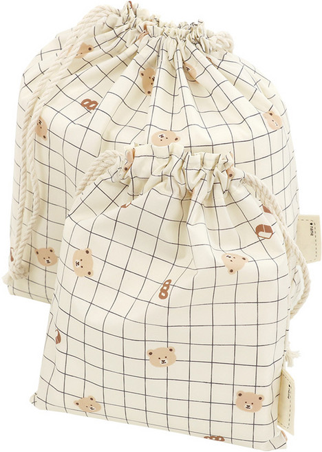 세맘스 스트링 파우치 2종 세트, 베이킹 베어