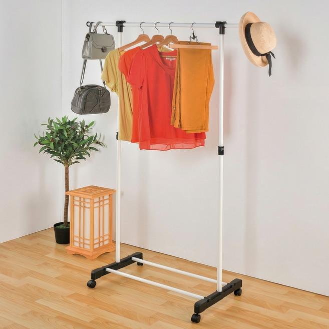 ikloo 宜酷屋 時尚單桿延伸曬衣架 2250g, 白色