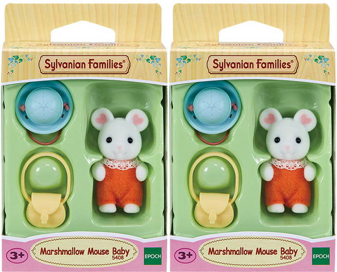 실바니안패밀리 마쉬멜로우마우스 아기 피규어 5408, 2개