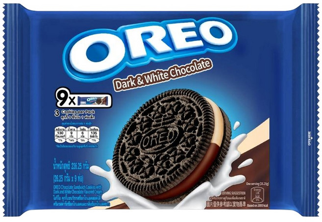 OREO 奧利奧 夾心餅乾隨手包 黑白巧克力口味, 236.25g, 1袋