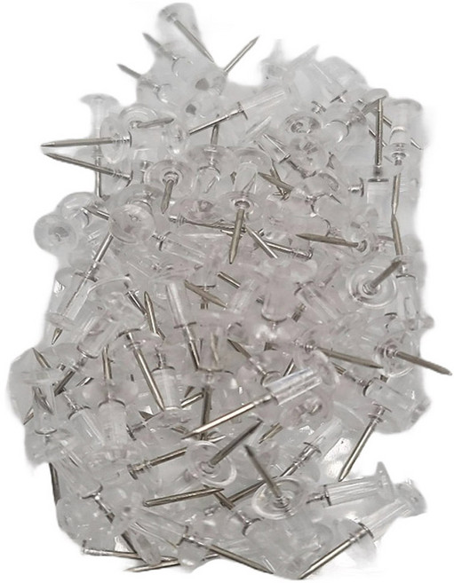 마다꾸미 컬러 투명 피스 압정 문서고정핀 투명, 1개, 80개입