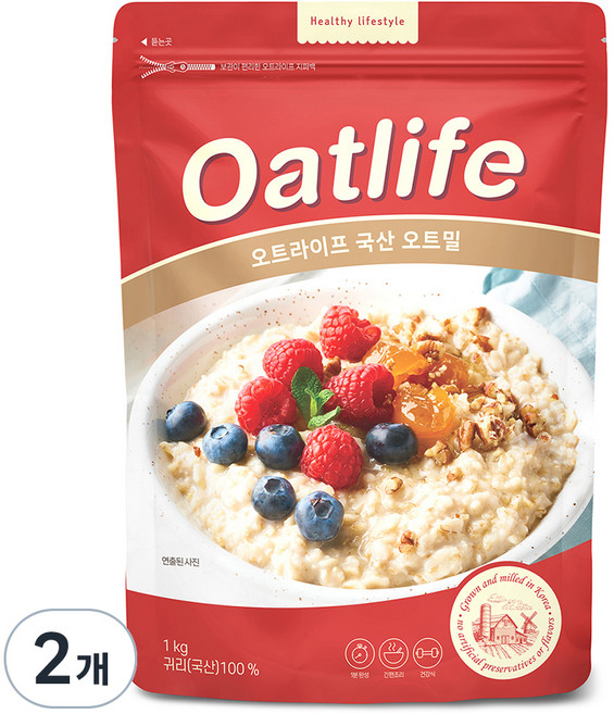 오트라이프 국산 오트밀, 1kg, 2개