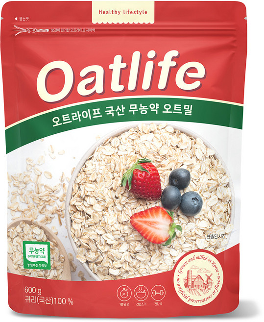 두보식품 오트라이프 국산 무농약 오트밀, 600g, 1개