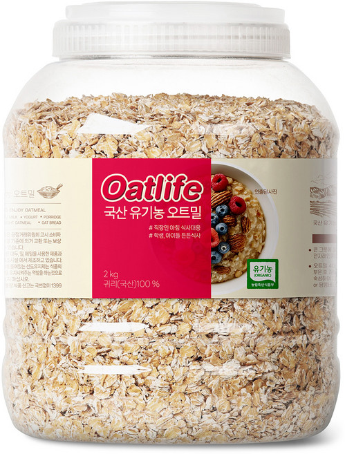 오트라이프 국산 유기농 오트밀, 2kg, 1개