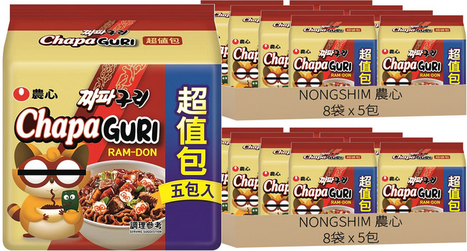 NONGSHIM 農心 浣熊炸醬烏龍麵 140g, 80包
