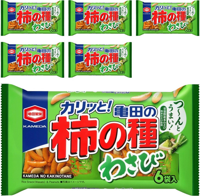카메다 카키노타네 와사비 스낵, 164g, 6개