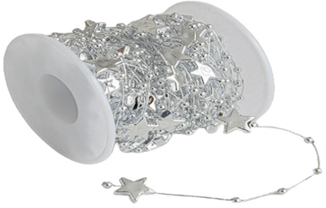 마다꾸미 롤장식 줄 비드 체인 구슬 10m, 실버스타, 1세트