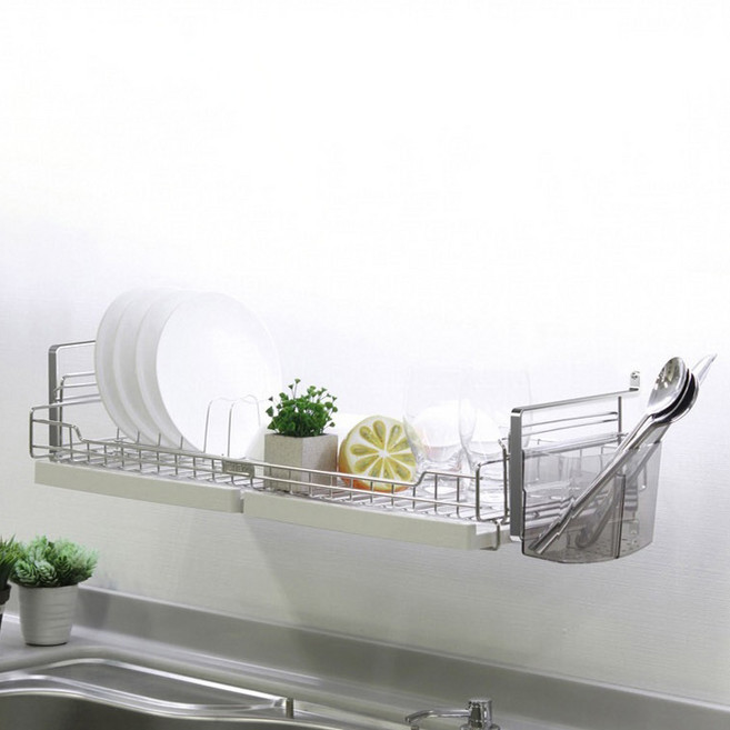 에넥스 벽부착형 싱크선반 800, 1단, 크롬광택 + 아이보리, 1개