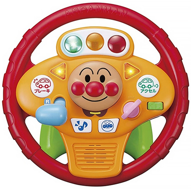 日本 PiNOCCHiO 麵包超人方向盤 塑膠玩具 2歲以上, 麵包超人, 1個